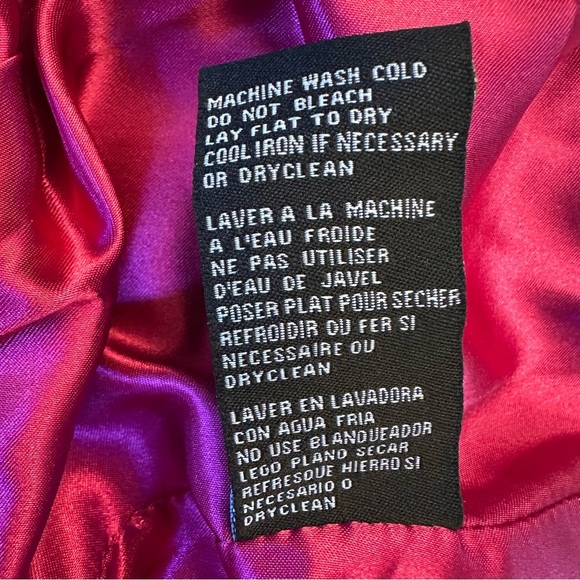 Bebe Retro Yellow Gold Mini Button Front Trench Coat w/ Hot Pink Lining Size XS - Picture 12 of 12